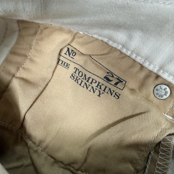 Polo Ralph Lauren The Tompkins Skinny White Jeans Tuxedo Red Stripe Size 27 - Picture 8 of 10